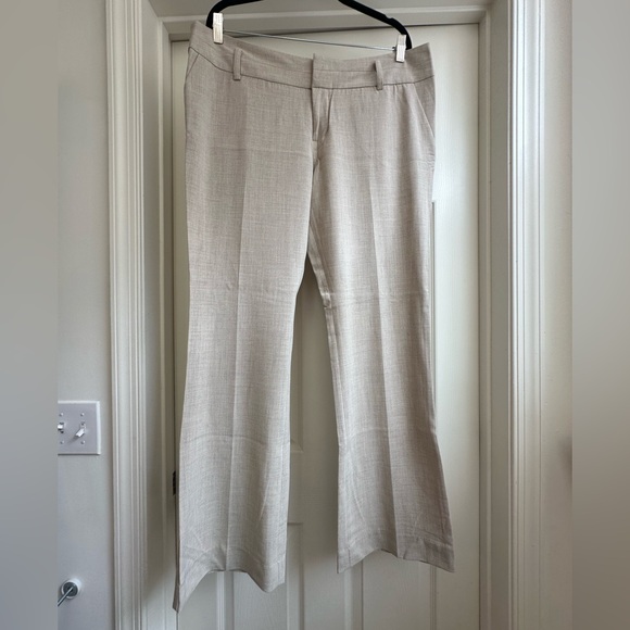 NWOT Massimo Tan Khaki Perfect Flare Trousers Size 16 Beige Office Pants - Picture 1 of 6